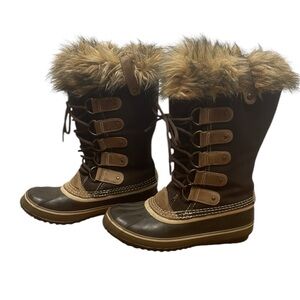 Sorel Joan of Artic waterproof tall suede winter boots, faux fur lined